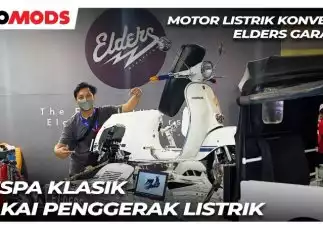 VIDEO: Motor Listrik Konversi Vespa Elettrico Elders Garage - OtoMods | Indonesia